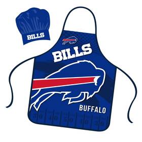 Nfbbapr001 Mojo Licensing Buffalo Bills Apron Chef Hat Set Full One Size Team Color