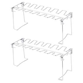 Mokylorfmqxugwz5d41551 Mokylor 2pcs Stainless Steel Chicken Wing Leg Grill Rack Easy To Use 14 Slots Drumstick