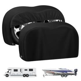 Rtc001 Mordx Rv Tire Covers Dual Axle Wheel Cover 2 Pack Black Waterproof Anti-uv T