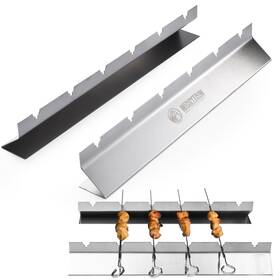 Mountain Grillers 060658260534 Stainless Steel Shish Kabob Skewers - 14.6 Inch Long Flat Metal Kebab F
