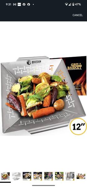 Mountain Grillers 309272550665 Set Of 5 Veggie Grill Baskets - Heavy Duty. 12 Inch