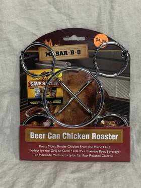 06126p Mr. Bar-b-q Premium Beer Can Chicken Roaster Perfect For The Grill Or Oven New