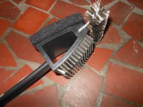 507325 Mr. Bar-b-q 06416x Lot Of 2 Oversized Triple Action Bbq Grill Brush #507325