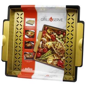 06870y Mr. Bar-b-q Grill Topper And Bakelite Serving Tray Steel Non-stick 2 Pc