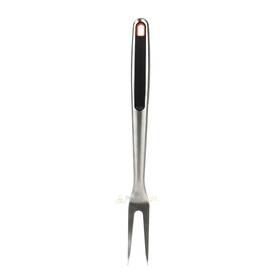 20181y Mr. Bar-b-q Premium Meat Fork Stainless Steel Rubber Grip Two Pronged 17 Inch