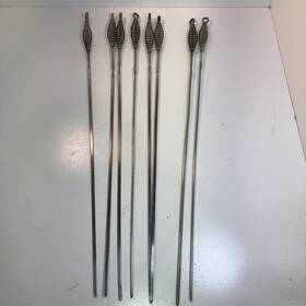 40331y Mr. Bar-b-q 21 Inch Spiral Wheelhouse Kabob Skewers Set Of 8 Stainless Steel