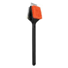 60322y Mr. Bar-b-q Dual-head Grill Brush With Bristles Scrub Pad And Scraper Blade