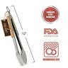 Mrgrill008 Grillhogs Luxury Barbecue Grill Tongs Inch Oak And Stainless Steel