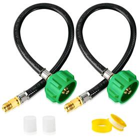 Type1 Mrgvflo 717661909404 2-pack 15 Inch Rv Propane Hose 1/4 Inverted Male Flare And Qcc1/type1 Fittings Pro