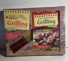 Mud Puddle Inc 781603115926 Grilling Recipes Gift Set Recipe Book By Sheryn R. Jones 4 Skewers H