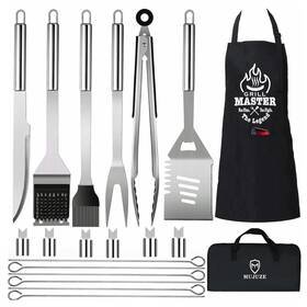 B09bj4qdqp Mujuze 20-piece Bbq Grilling Accessories Set For Men Stainless Steel Tools Gift