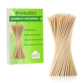 Nadakin 785382311400 200 Pcs 12 Inch Bamboo Skewers Wooden Food Sticks For Grilling Appetizer