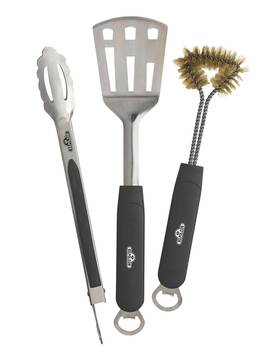 Napoleon 629162700247 3 Piece Stainless Steel Bbq Toolset 70024 Sturdy Spatula Ton