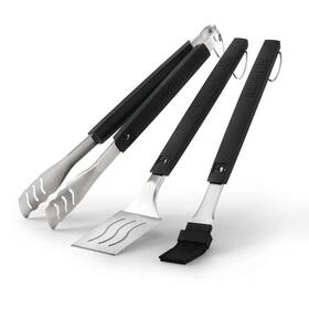 70054 Napoleon Stainless Steel 3pc Bbq Tool Set Spatula Tongs Basting Silicone Brush