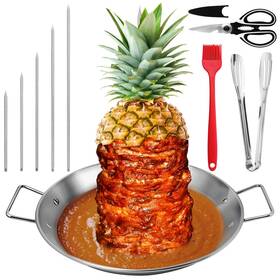 Nektron 747783259255 Al Pastor Skewer For Grill Extra Large 13 Inch Brazilian Spit Stand With Rem