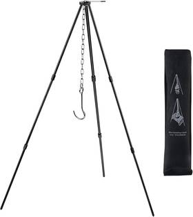 Newbep 716253183369 Campfire Tripod Stand Portable Camping Dutch Oven Grill Adjustable 11lb Cap