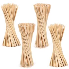 Skewer400 Newflager 10 Inch 400 Pack Natural Bamboo Skewers Wide Flat Paddle Wood Picks For