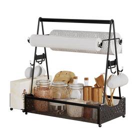 Newhome 737547596832 Utensil Caddy Metal Grill With Paper Towel Holders Holderfor Outdoor Picnic Tools