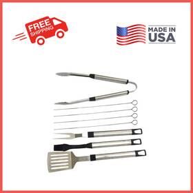 Nexgrill 744110479485 8pc Bbq Grill Tool Set Stainless Steel Utensils Kit Outdoor Cooking