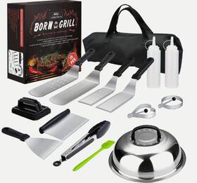 Ls-cj-01 Noenname Null 15-piece Stainless Steel Grill Tool Set For Blackstone And Camping