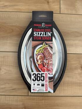 36522 Nordic Ware Stainless Steel Sizzling Steak Server Indoor/outdoor New