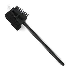 8665 Norpro Heavy Duty Grill Brush With Scraper And Scour Pad 14.5 Inch Nylon Bristles