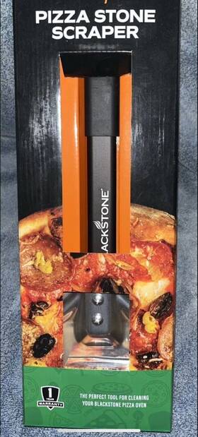5887 North Atlantic Imports Llc Blackstone 19 Inch Pizza Stone Scraper With Dough Bubble Popper Non-slip Grip1-piece