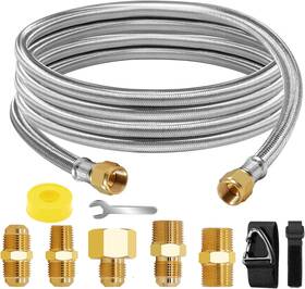 Nqn035 Nqn 313111972976 Upgraded 12feet High Pressure Braided Propane Hose Extension With Conversion Cou