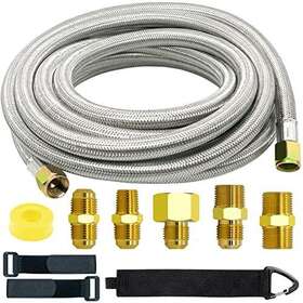 Nqn 655746148082 Upgraded 18 Feet High Pressure Braided Propane Hose Extension With Conversion