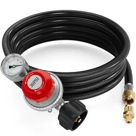 Hb12 Nupick 12ft 0-30 Psi Adjustable High Pressure Propane Regulator With 60psi Gauge Gas