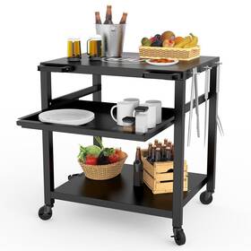 Pt200-v Nuuk 30 Inch Solid Steel Outdoor Pizza Oven Table Stand Pt200 - Black