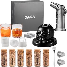 Oaga 762767143023 Whiskey Smoker Kit With Torch - 21 Sets 6 Flavors Wood Chips Bourbon Cockta