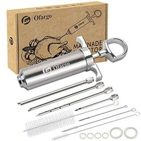 B086bxvt1h Ofargo Stainless Steel Meat Injector Syringe Kit Bbq Grill