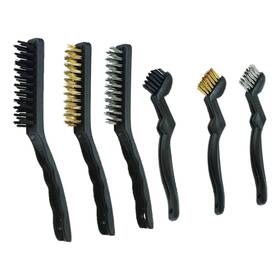 Aopbr006 Oil Eater Wire Brush Premium 6-piece Kit Steel Brass And Nylon For Cleaning Grills Par