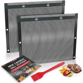 Oleex Your Kitchen Helper 734077886303 4 Pack Non-stick Bbq Grill Mesh Mat For Grilled Vegetables Fish Shrimp