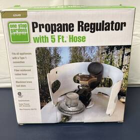 63648 One Stop Gardens Garden Propane Regulator With 5 Ft. Hose For Gas Type 1 Connection