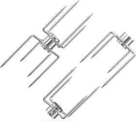 Only-fire 726084409774 Rotisserie Meat Forks For Most Grills Include 2pcs 4 Pronged And 1pc