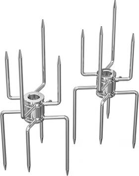 Onlyfire 726084692367 Double Sided 4 Prong Rotisserie Fork Fits 5/16 Square Spit Rods Grills Accessory