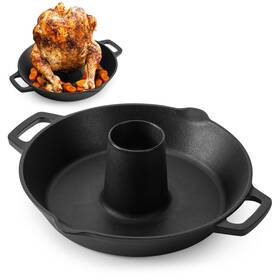 Skpj-lz10027cs1 Onlyfire Chef Universal Cast Iron Chicken Roaster Pre-seasoned Poultry Beer
