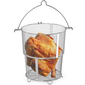 Skpj-lz10047ss1 Onlyfire Chef Turkey Fryer Roaster Basket Detachable Foldable Deep For Char-broil Big