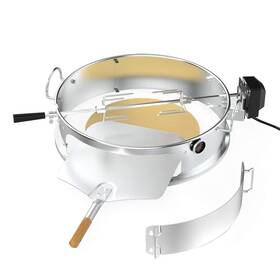 F-brk6055-ss1 Onlyfire Stainless Steel Multi-purpose Rotisserie And Pizza Combo Kit For Weber 22-inc