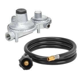 F-fpa5149-pl1 Onlyfire Horizontal Two Stage Propane Regulator With 5 Ft 1/4 Inch Male Npt Hose F