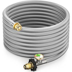 Sz-rqpj0118-bs1 Onlyfire Only Fire 15ft Propane Adapter Hose 1lb To 20lb Converter Braided Stainless