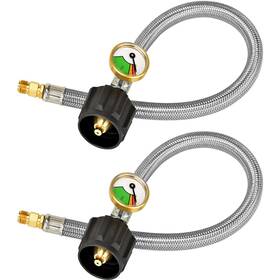 Sz-rqpj0130-bs2 Onlyfire Only Fire 15 Inch Rv Propane Hose With Gauge Stainless Steel Pigtail