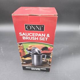 Onni 676307946404 Stainless Steel Sauce Pot And Basting Brush Set For Kitchen Grilling No Bpa