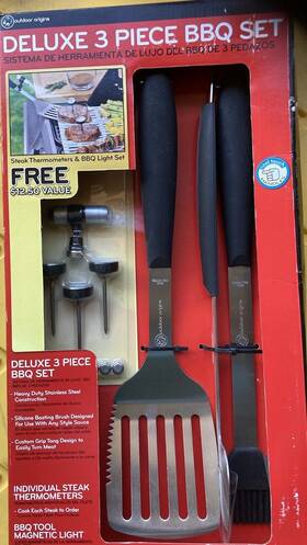 Outdoor Origins 846145060062 2011 Deluxe 3 Piece Bbq Tool Set Heavy Duty Stainless Steel