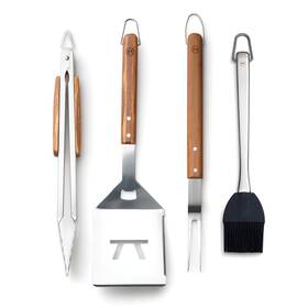 76658 Outset Stainless Steel Grill Tool Set Verde Collection Large Spatula Tongs