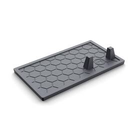 Outset 876824766527 Grill Mat Utensil Holder With Tong Station 9.5 Inch X 6 Silicone Black