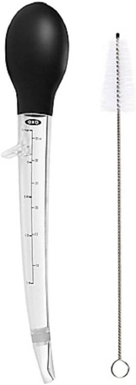 11111800 Oxo Good Grips Angled Turkey Baster With Cleaning Brush Clear/black