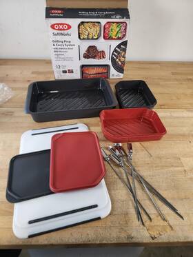 Oxo 840097745121 Softworks Grilling Prep And Carry System Bbq Skewers - 12 Pieces